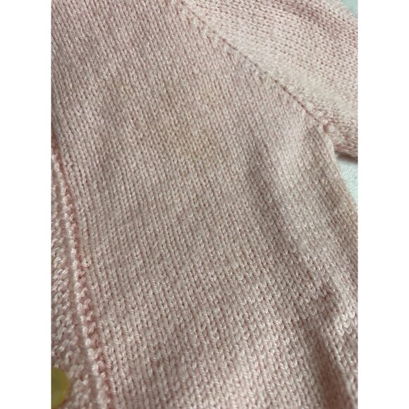 Vintage Baby/Toddler Button Up Cardigan Sweater Pink Textured Handmade 1960’s - Picture 5 of 8